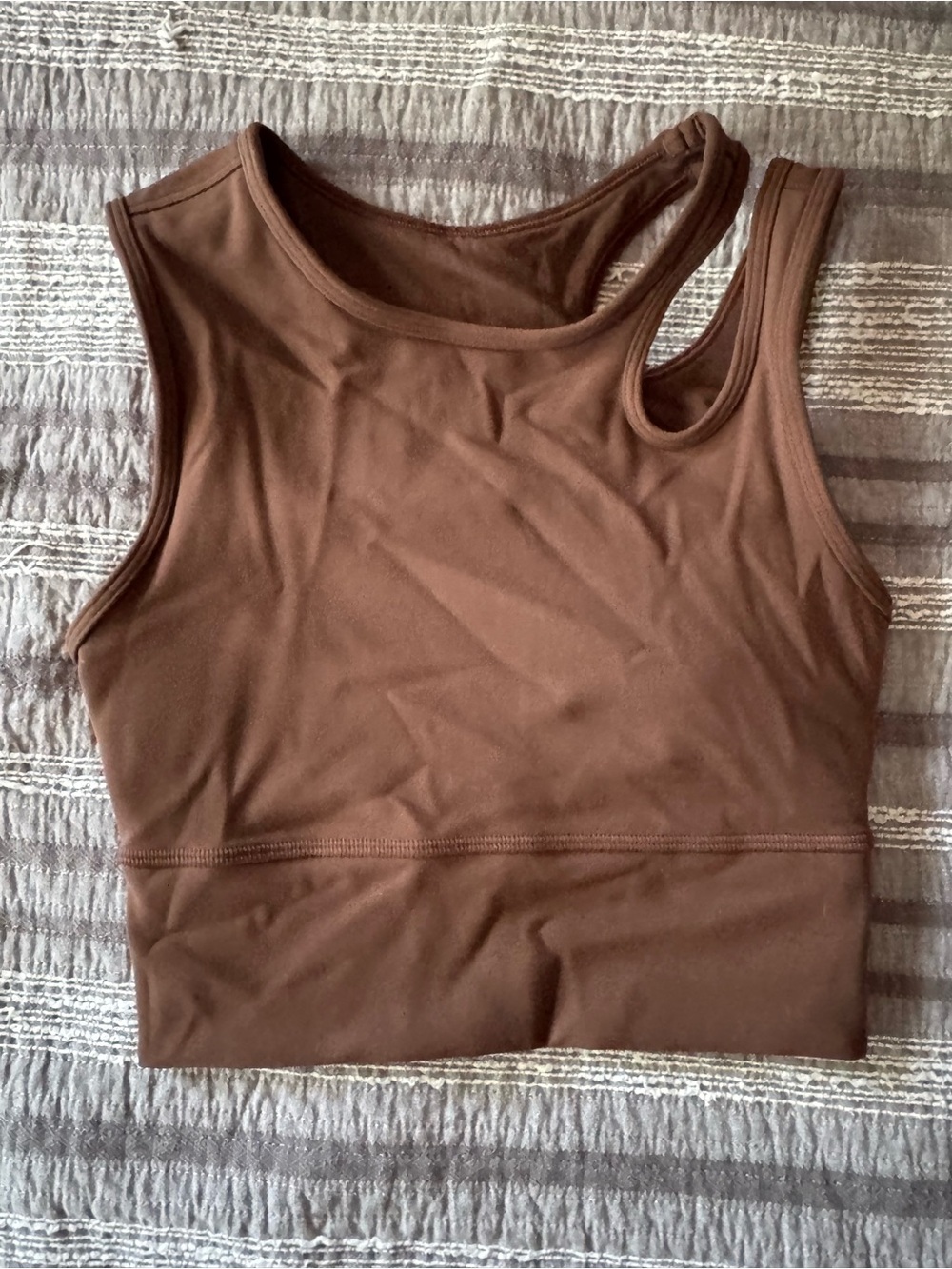 lululemon athletica Brown One-Shoulder Cutout Tank Top